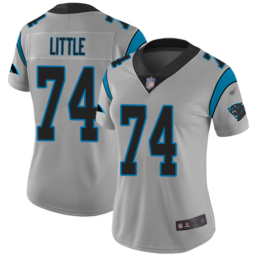 Carolina Panthers Limited Silver Women Greg Little Jersey NFL Football #74 Inverted Legend->carolina panthers->NFL Jersey